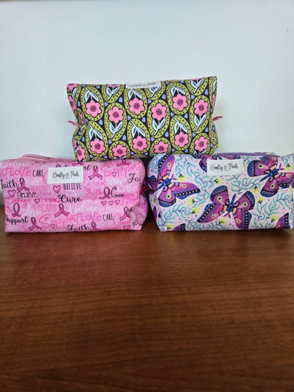 Crafty & Posh Handmade Makeup/Toiletry Zippered Pouches